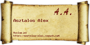 Asztalos Alex névjegykártya